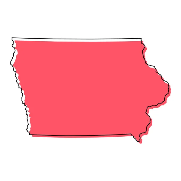 Iowa Forma Mapa Estados Unidos América Icono Concepto Plano Símbolo — Vector de stock