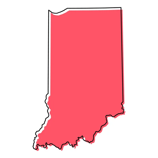 Indiana Térkép Alakú Amerikai Egyesült Államok Lapos Koncepció Ikon Szimbólum — Stock Vector