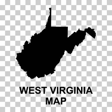 Batı Virginia haritası şekli, Amerika Birleşik Devletleri. Düz konsept simge vektör çizimi .
