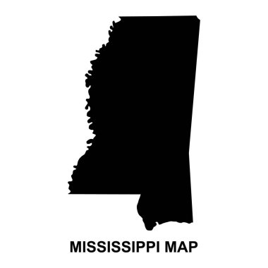 Mississippi map shape, united states of america. Flat concept icon symbol vector illustration .