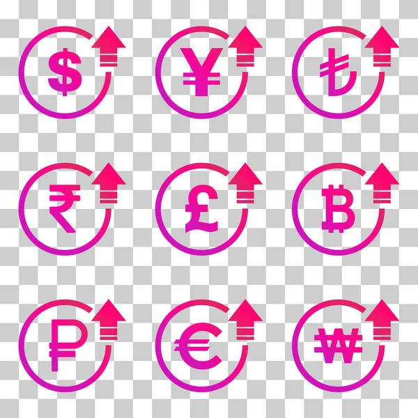 Cost Symbol Dollar Euro Increase Icon Income Vector Symbol Image — Vector de stock