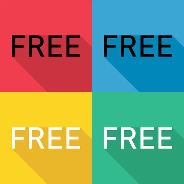 Набор Бесплатных Знаков Веб Кнопки Значок Продвижение Дизайн Этикетки Бесплатно — стоковый вектор