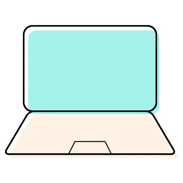 Laptop Düz Web Simgesi Dizüstü Bilgisayar Teknolojisi Sembolü Boş Ekran — Stok Vektör