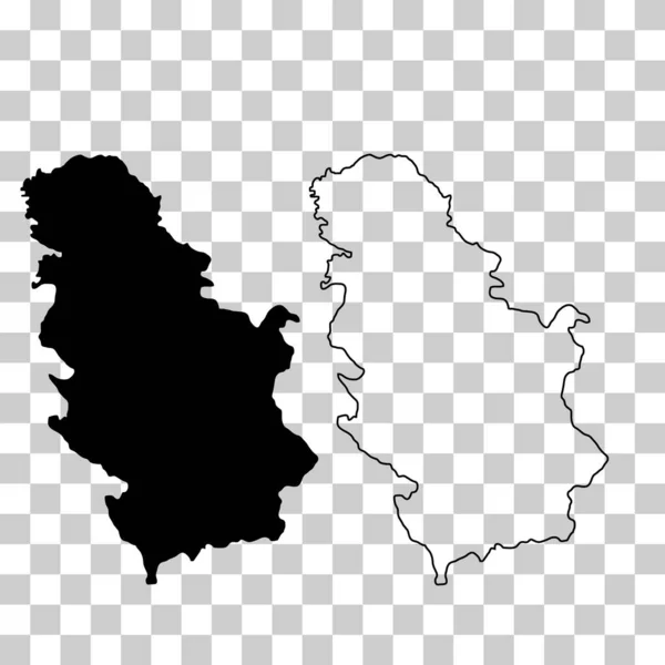 Set Serbia Map Icon Geography Blank Concept Isolated Graphic Background — Stock Vector