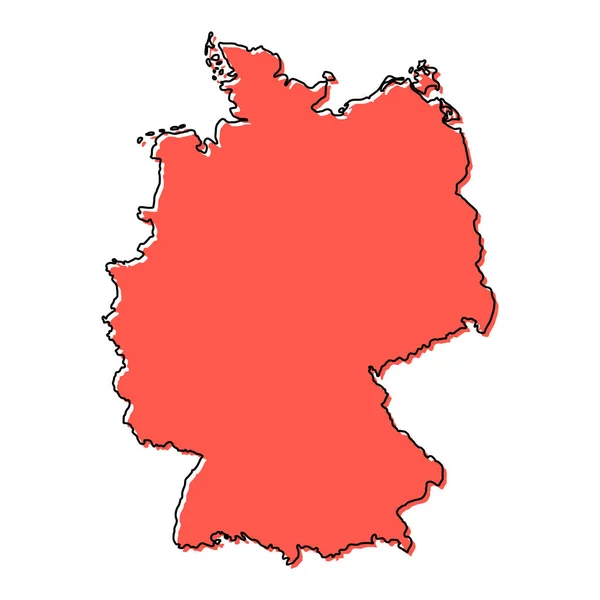Allemagne Carte Icône Géographie Concept Vierge Illustration Vectorielle Fond Graphique — Image vectorielle