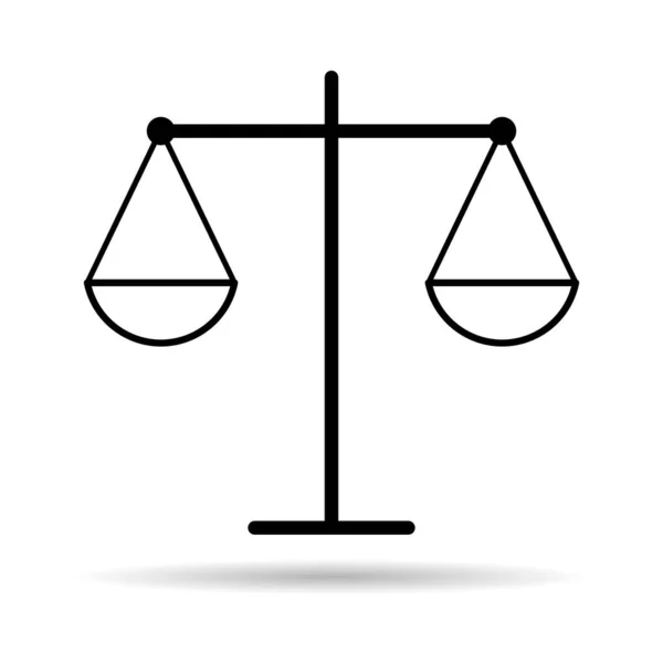 Měřítko Stejné Stínové Ikony Právnická Značka Zločinu Ochrana Rovnováhy Izolované — Stockový vektor