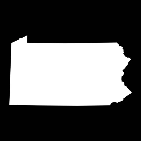 Bentuk Peta Pennsylvania Amerika Serikat Ilustrasi Vektor Simbol Konsep Datar - Stok Vektor