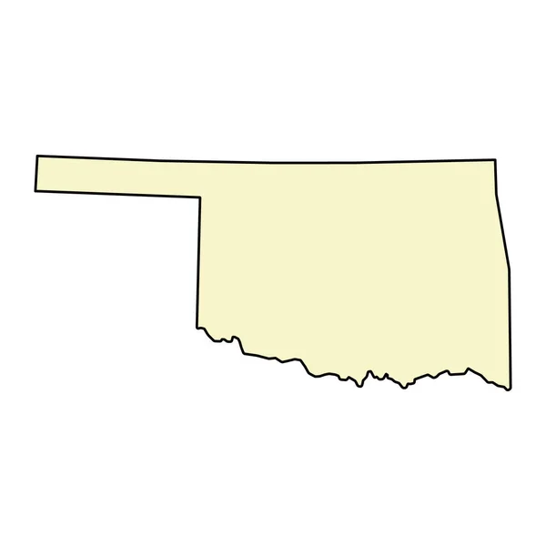 オクラホマ州の地図の形 アメリカ合衆国 フラットコンセプトアイコンシンボルベクトルイラスト — ストックベクタ