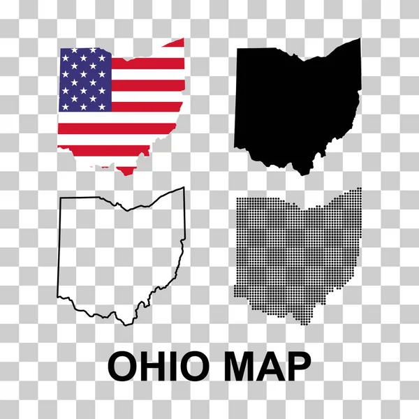 Ohio Térkép Amerikai Egyesült Államok Lapos Koncepció Szimbólum Vektor Illusztráció — Stock Vector