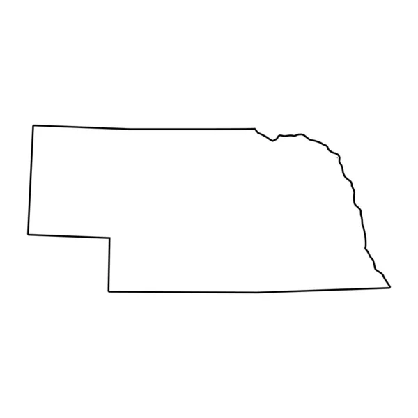 アメリカのネブラスカ州の地図の形 フラットコンセプトアイコンシンボルベクトルイラスト — ストックベクタ