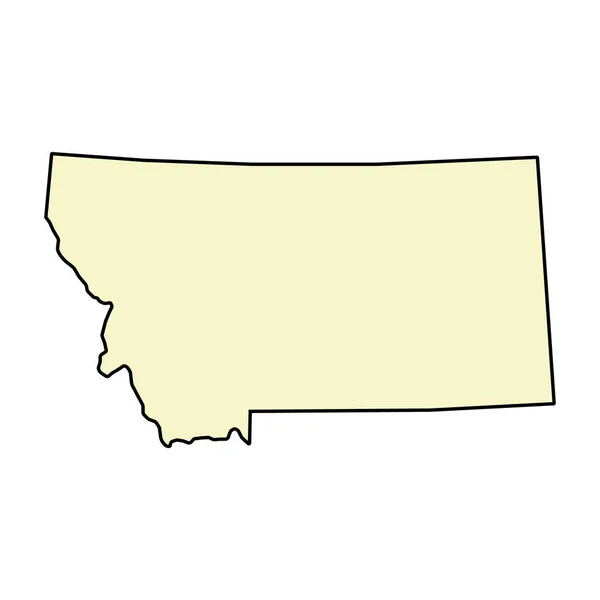 モンタナ州の地図の形 アメリカ合衆国 フラットコンセプトアイコンシンボルベクトルイラスト — ストックベクタ