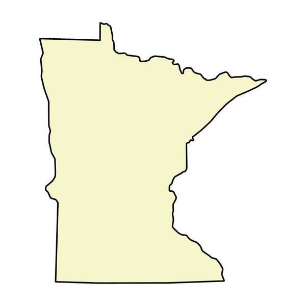 明尼苏达州的地图形状 美国的联邦 平面概念图标符号矢量插图 — 图库矢量图片