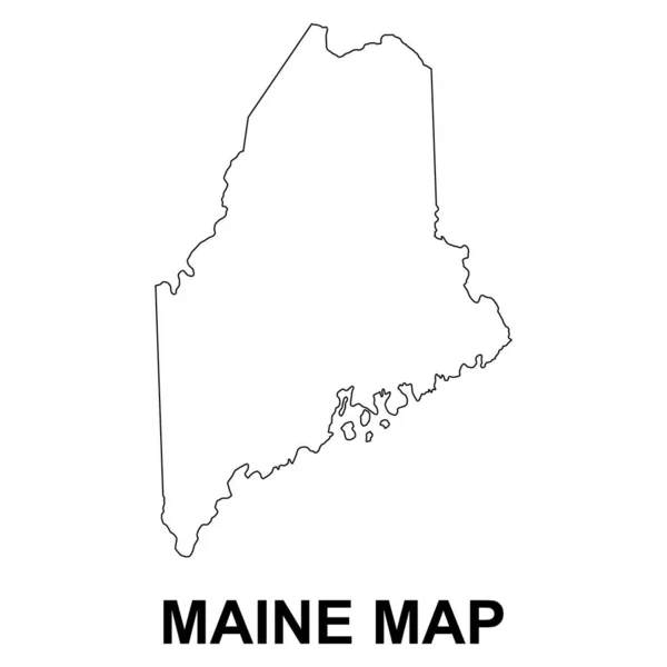 Maine Map Shape United States America Flat Concept Icon Symbol — Stock Vector