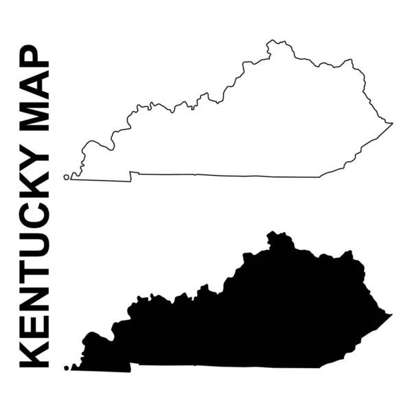 Kentucky Haritası Seti Amerika Birleşik Devletleri Düz Konsept Vektör Çizimi — Stok Vektör