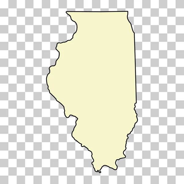 Bentuk Peta Illinois Amerika Serikat Ilustrasi Vektor Simbol Konsep Datar - Stok Vektor