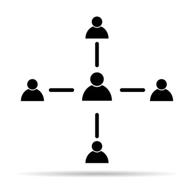 Çalışanların çarpışma gölge vektör simgesi, düz web sembolü tasarım illüstrasyonu .