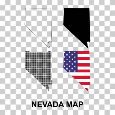 Set of Nevada map shape, united states of america. Flat concept icon symbol vector illustration .