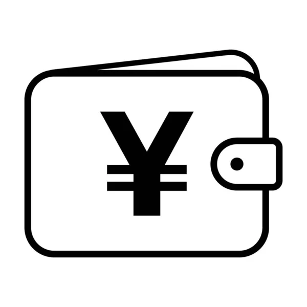 Wallet Yuan Icon Finance Flat Symbol Economy Deposit Cash Vector — Stock Vector