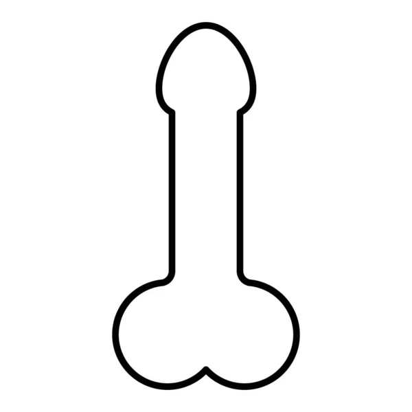 Man Anatomy Organ Penis Pictogram Icon Masculine Genital Web Graphic — 스톡 벡터