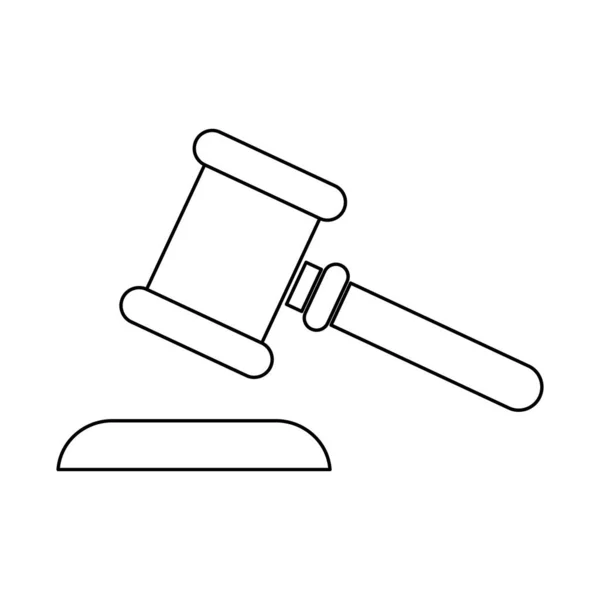 Іконка Судді Молотка Символ Аукціону Закону Знак Справедливості Векторна Ілюстрація — стоковий вектор