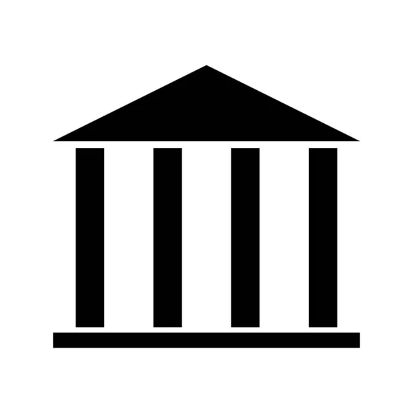 Building University Architecture Icon Museum Roman Symbol Flat Design Vector — Stock Vector
