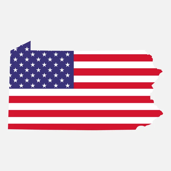 Kształt Mapy Pensylwanii Stany Zjednoczone Ameryki Płaskie Pojęcie Ikona Symbol — Wektor stockowy