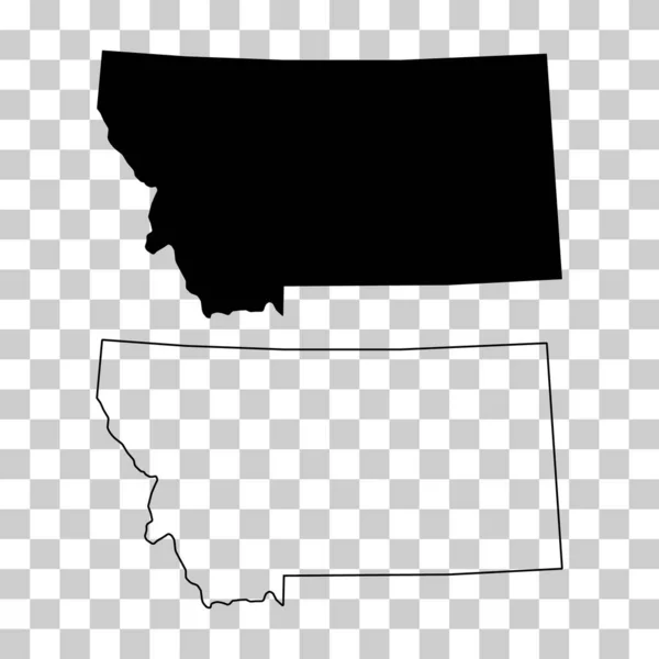 Conjunto Mapa Montana Estados Unidos América Ilustração Vetorial Símbolo Ícone —  Vetores de Stock