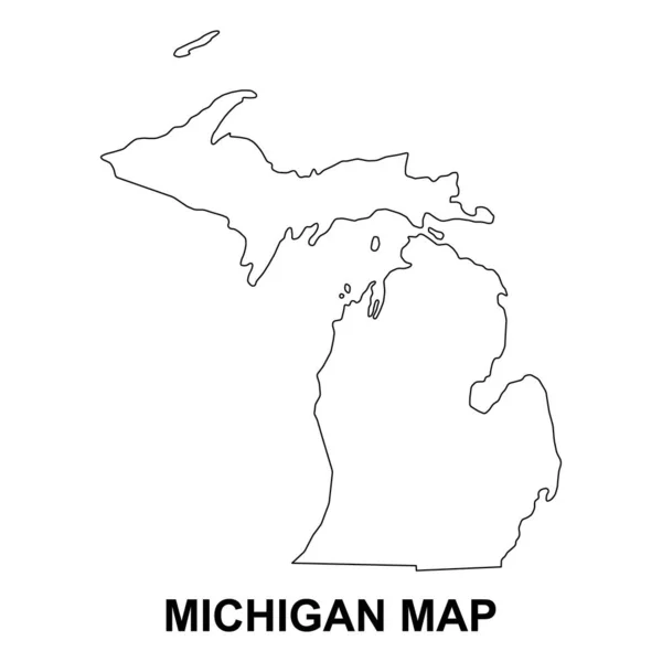 Míchigan Forma Mapa Estados Unidos América Icono Concepto Plano Símbolo — Vector de stock