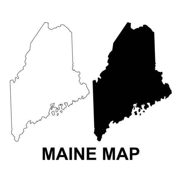 Set Maine Map United States America Flat Concept Icon Vector — Stock Vector