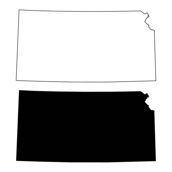 Serie Mappe Del Kansas Stati Uniti America Concetto Piatto Icona — Vettoriale Stock