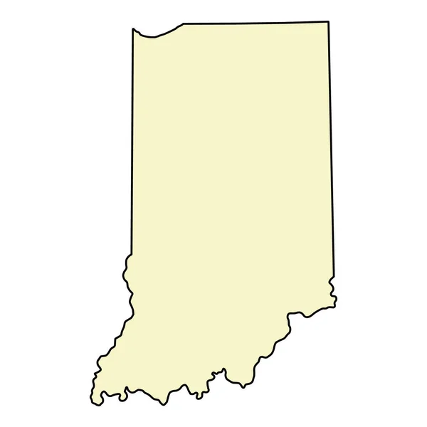 インディアナ州の地図の形 アメリカ合衆国 フラットコンセプトアイコンシンボルベクトルイラスト — ストックベクタ