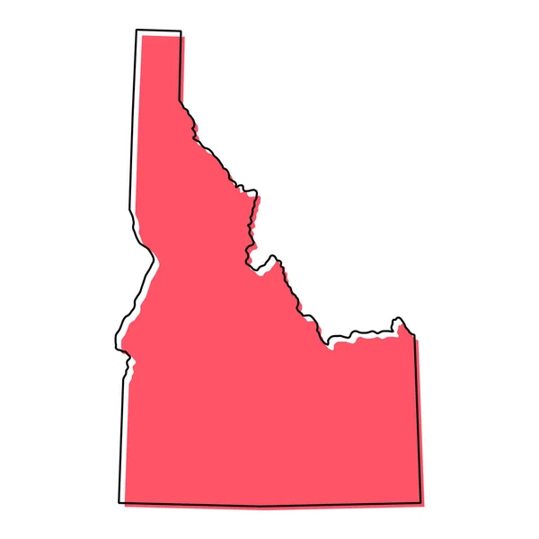 Idaho Forma Mapa Estados Unidos América Icono Concepto Plano Símbolo — Vector de stock