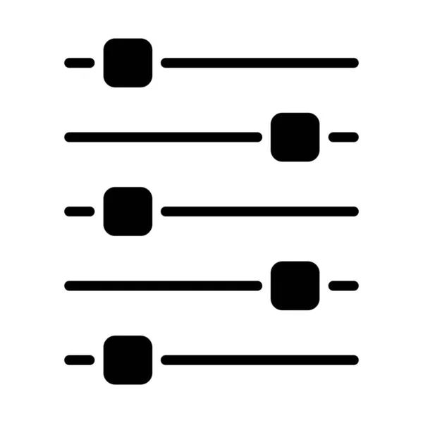 Ikona Sterowania Miksera Głośności Przycisk Symbolu Dźwięku Filtra Ilustracja Wektora — Wektor stockowy