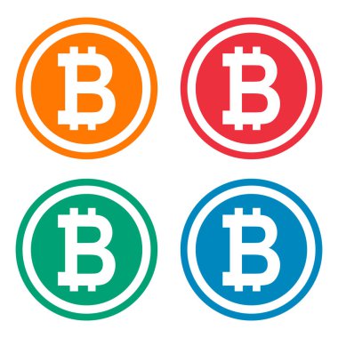 Bitcoin web para seti, internet elektronik kripto tasarım sembolü, dijital ödeme vektör çizimi .