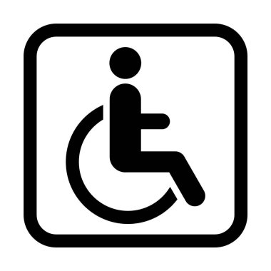 Restroom wheelchair wc symbol, flat web button, toilet vector illustration information .