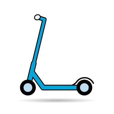 Elektrikli scooter gölge simgesi, kentsel düz çevre dostu ulaşım, araç vektör illüstrasyonu .