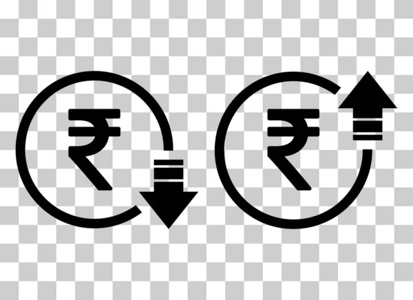 Set Cost Symbol Rupee Increase Decrease Icon Money Vector Symbol — Stockový vektor
