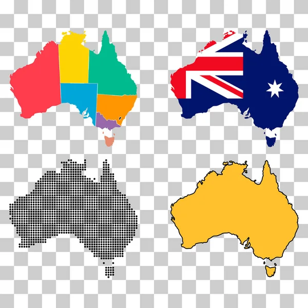 Australia Map Icon Geography Blank Concept Isolated Graphic Background Vector — Stock Vector
