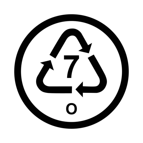 Πλαστικό Σύμβολο Οικολογικό Σήμα Ανακύκλωσης Απομονωμένο Λευκό Φόντο Εικονίδιο Απορριμμάτων — Διανυσματικό Αρχείο