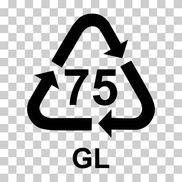玻璃符号 生态回收标志隔离在白色背景上 包装废物图标 — 图库矢量图片