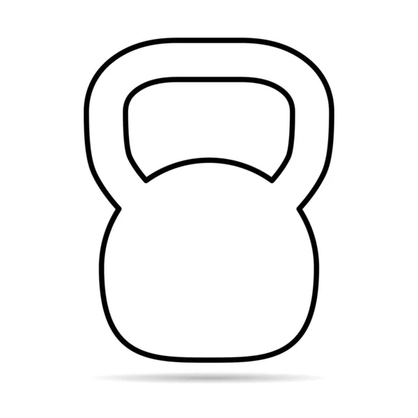 Kettlebell Ikon Fitnesssport Symbol Järn Utrustning Vektor Illustration Träning Tung — Stock vektor