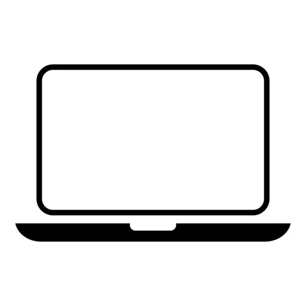 Laptop Flat Web Icon Notebook Computer Technology Symbol Blank Display — ストックベクタ