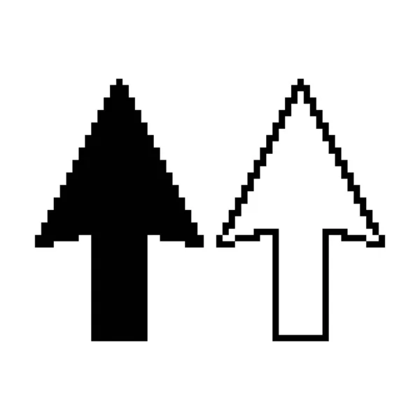 Set Arrow Pixel Icon Web Cursor Click Mouse Symbol Computer —  Vetores de Stock