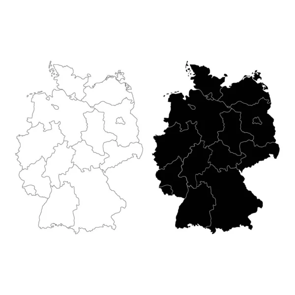 Иконка Карты Германии Географическая Пустая Концепция Изолированная Графическая Фоновая Векторная — стоковый вектор