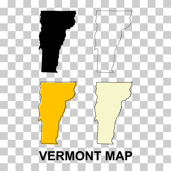 Set Vermont Map Shape United States America Flat Concept Vector — стоковый вектор