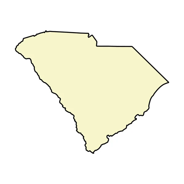 Mappa Della Carolina Del Sud Stati Uniti America Concetto Piatto — Vettoriale Stock