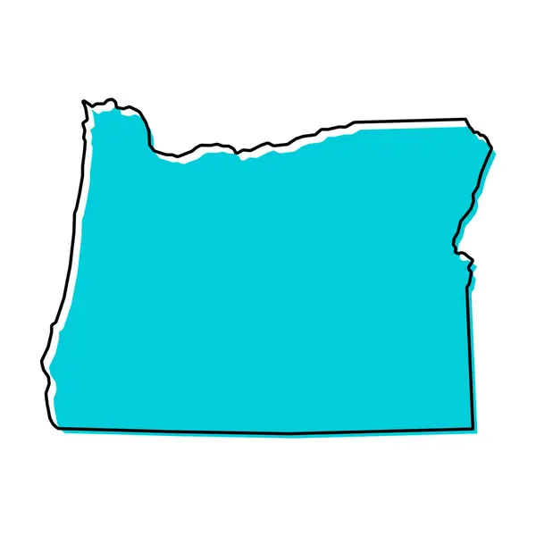 Oregon Kartform Amerikas Förenta Stater Platt Begrepp Ikon Symbol Vektor — Stock vektor