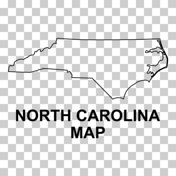 Форма Карты Северной Каролины Соединенные Штаты Америки Векторная Иллюстрация Плоской — стоковый вектор