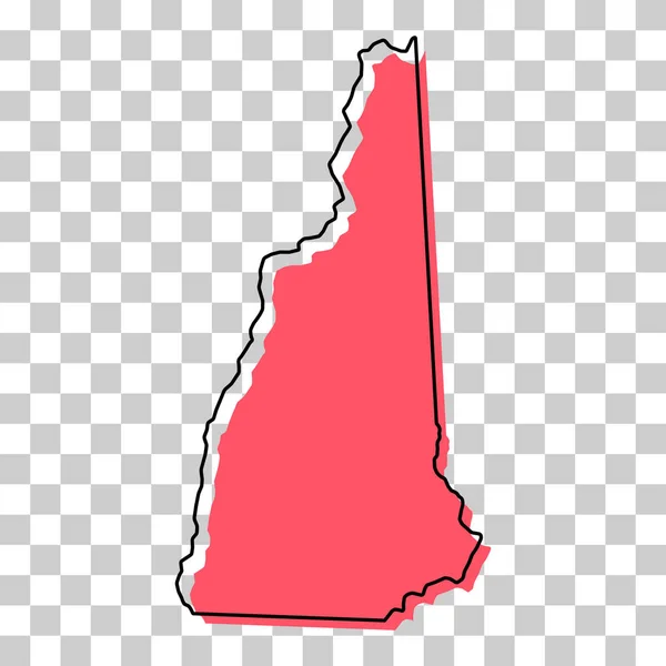 New Hampshire Map United States America Flat Concept Icon Symbol — Stockvector