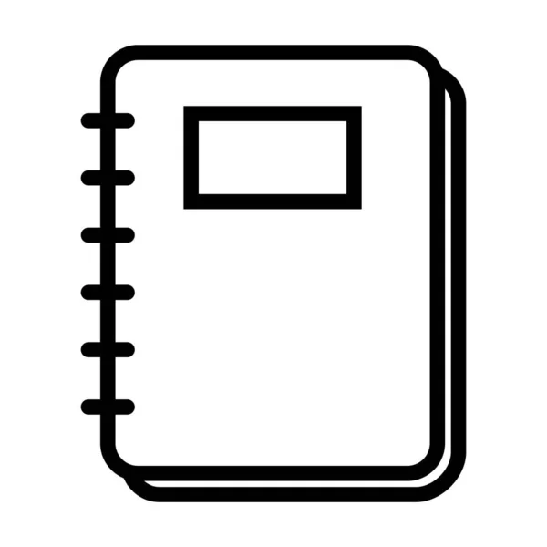 Ícone Caderno Espiral Símbolo Página Branco Papel Ilustração Vetorial Plana — Vetor de Stock